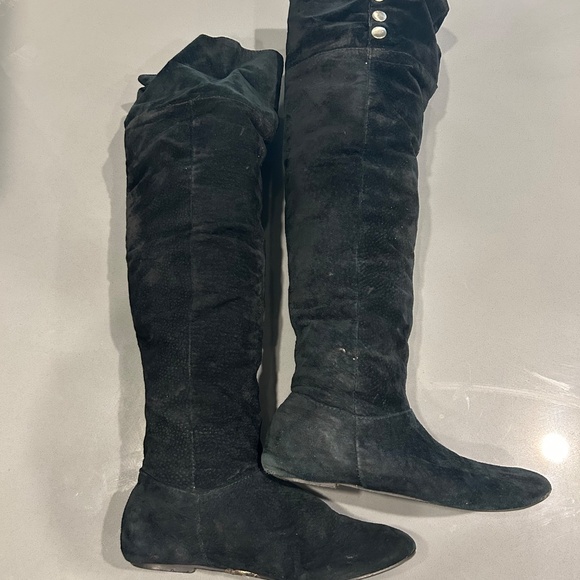 Black Suede Chinese Laundry Over-the-Knee Boots - Picture 2 of 2